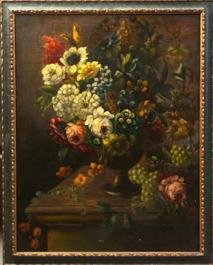 Appraisal: Continental School Mid- th Century Floral Still Lifes pair of