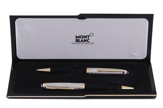 Appraisal: Montblanc Meisterstuck vermeil writing instruments black resin with gilt and