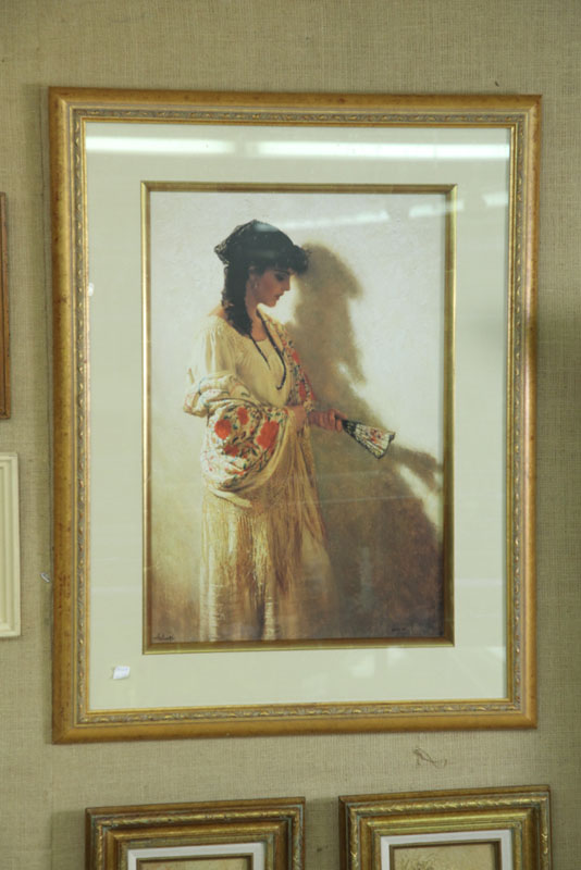 Appraisal: LIMITED EDITION PRINT BY CLARK HULINGS Depicting a lady with