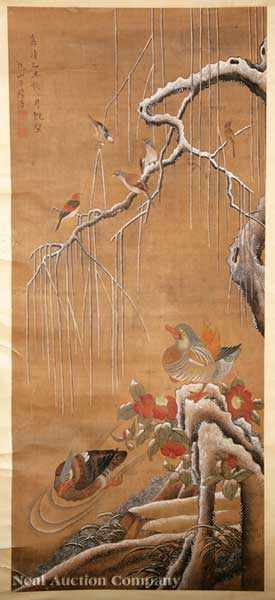 Appraisal: Chinese School th c or earlier Winter Birds ink and