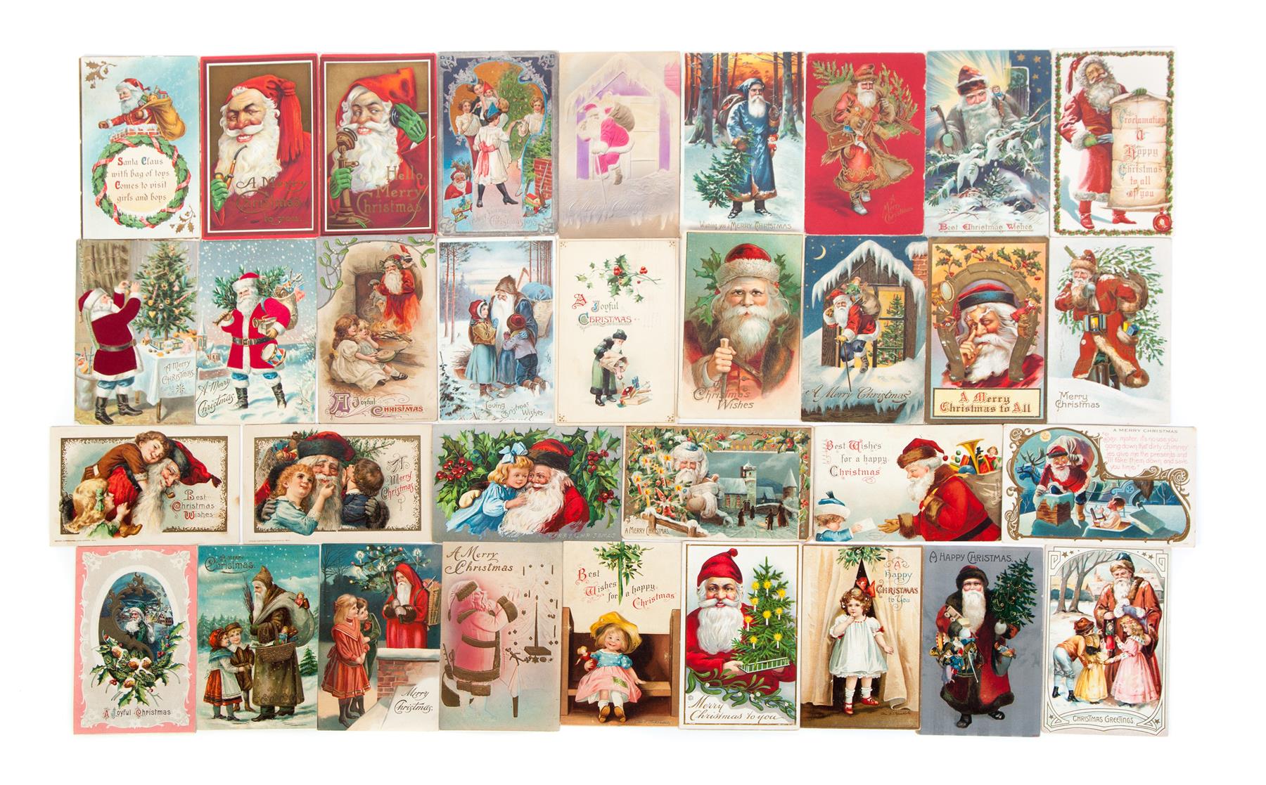 Appraisal: APPROXIMATELY THIRTY CHRISTMAS POSTCARDS German and American st quarter- th