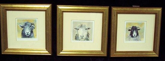 Appraisal: Lesley HomesSheep Studiesthree artist's proof lithographs cm square