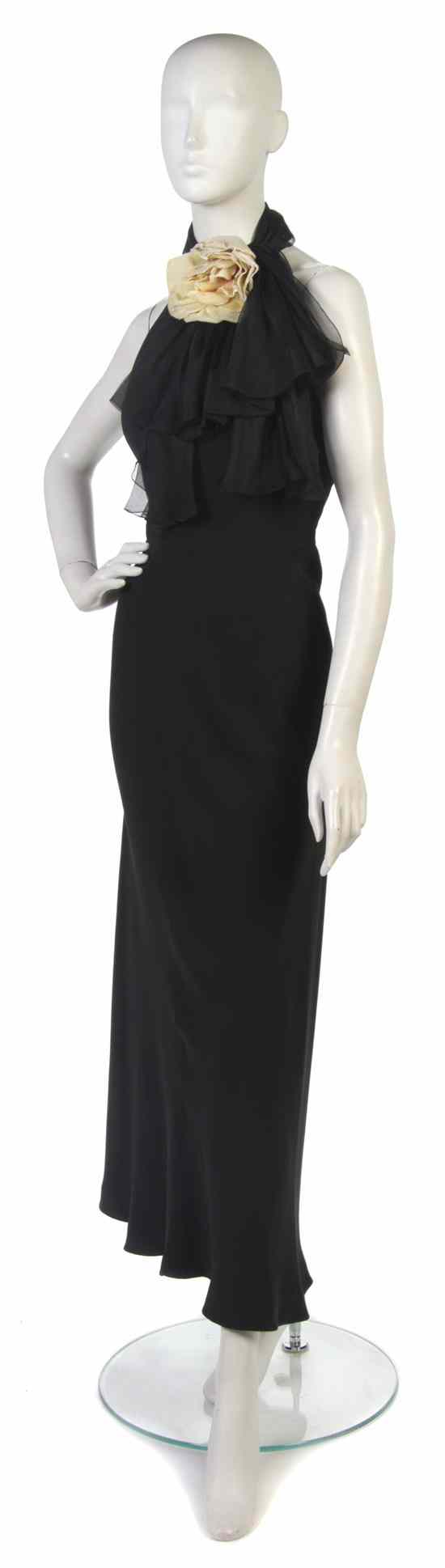 Appraisal: A Valentino Couture Black Crepe Halter Evening Gown s with