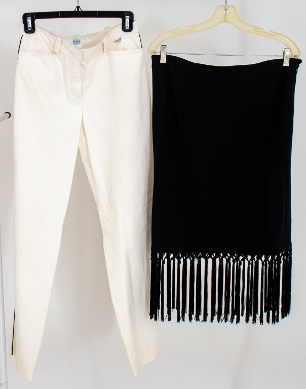 Appraisal: ESCADA BLACK SKIRT ESCADA SPORT WHITE PANTS Two pieces of