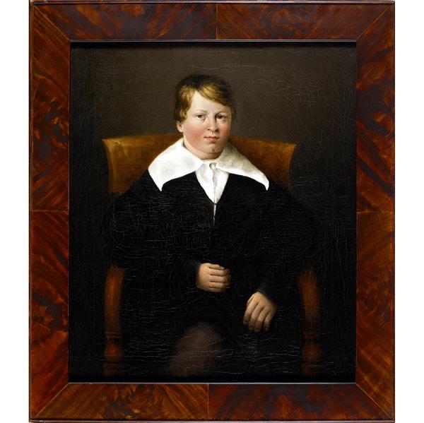 Appraisal: TH C PORTRAIT Untitled Young Boy with White Collar oil