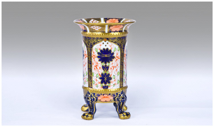 Appraisal: Royal Crown Derby Four Footed Imari Pattern Cylinder Vase Date