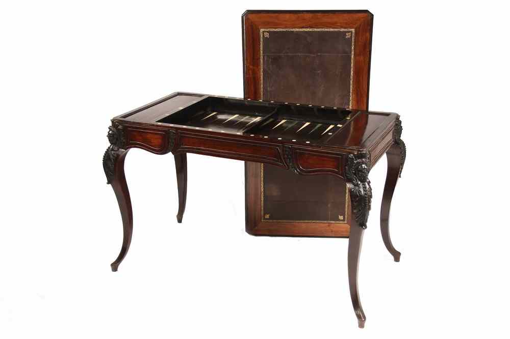 Appraisal: VICTORIAN DESK GAME TABLE - English Rosewood Desk in the