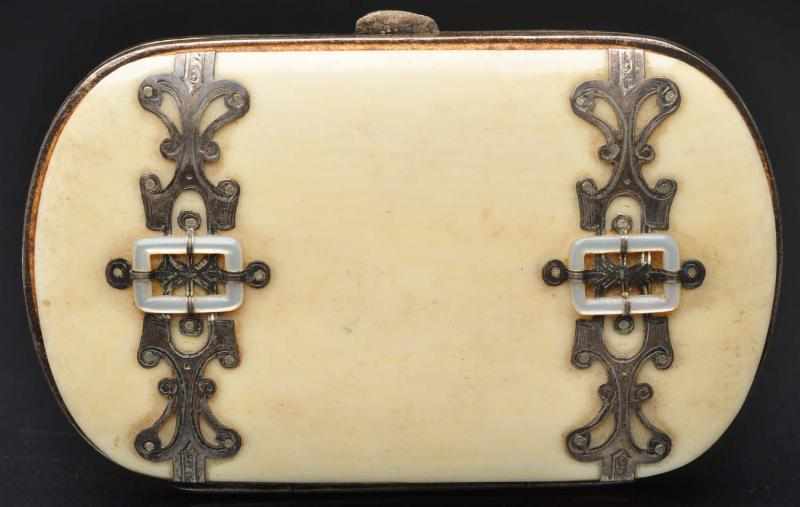 Appraisal: Ivory Silver Overlay Lady's Change Purse Marked S G O