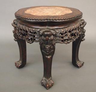 Appraisal: Chinese rosewood plant stand A late th century Chinese Export