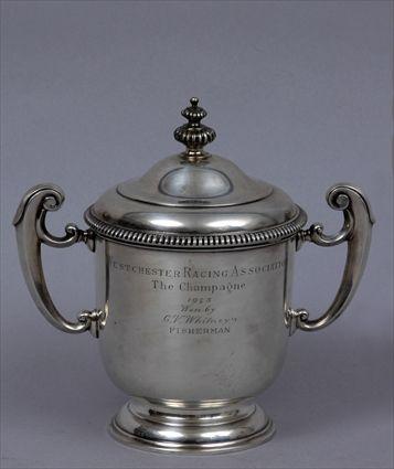 Appraisal: ENSKO SILVER PRESENTATION TWO-HANDLED CUP AND COVER A reproduction made