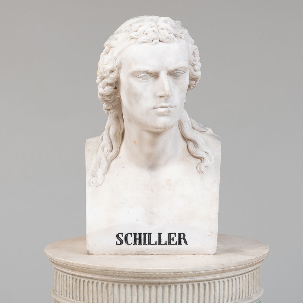 Appraisal: Theodor Wagner - Friedrich Schiller Marble signed dated inscribed 'Th