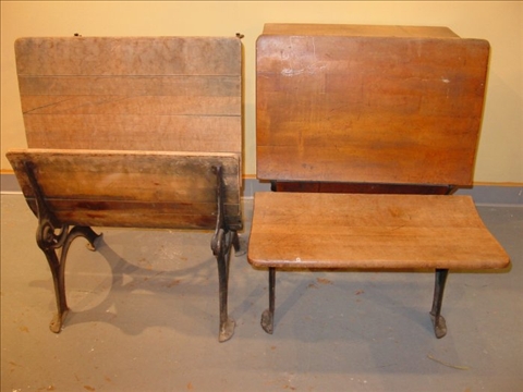 Appraisal: E H STAFFORD MFG CO CHICAGO SCHOOL DESKS Black painted