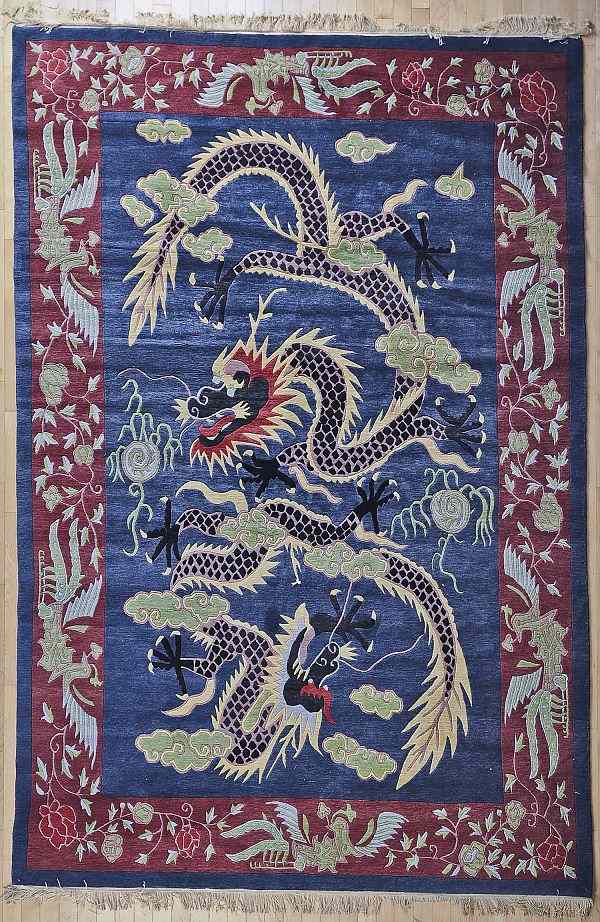 Appraisal: Chinese dragon rug ' x '