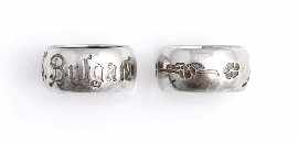 Appraisal: Two sterling silver 'Save the Children' rings by Bulgari both