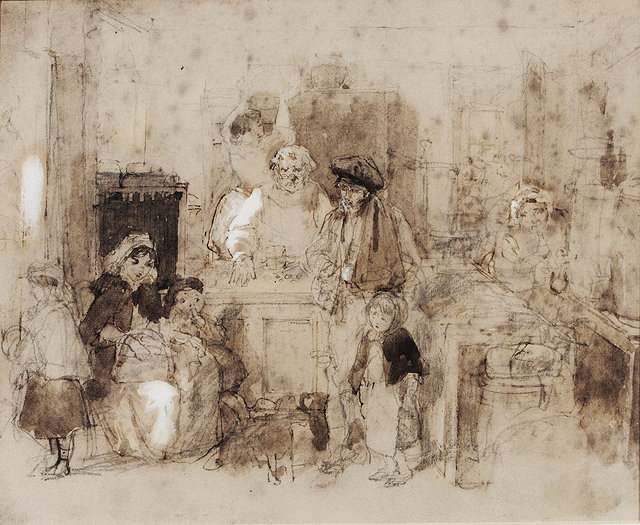 Appraisal: Attributed to Thomas Faed British - Interior scene showing children