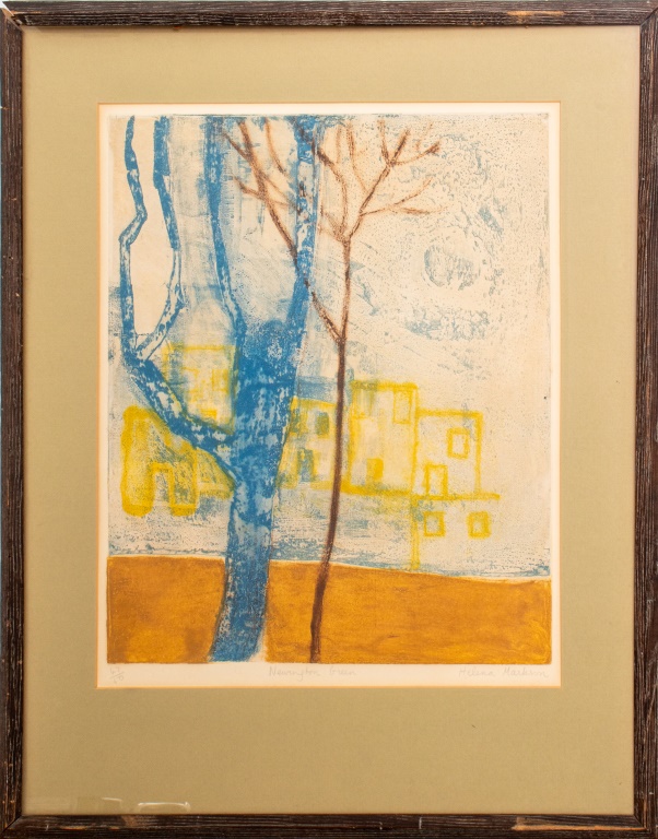 Appraisal: HELENA MARKSON NEWINGTON GREEN COLOR LITHOGRAPH Newington Green abrasct etching