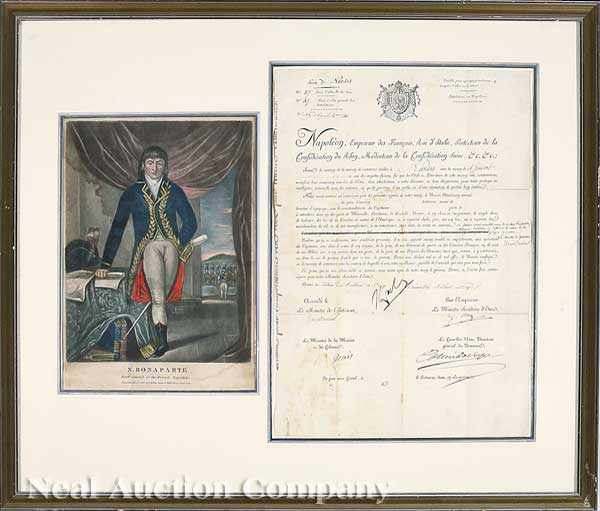 Appraisal: An Autograph Document Signed by Napoleon Bonaparte partially printed document