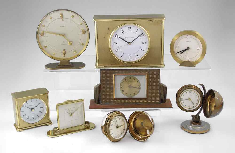 Appraisal: PIECE TIFFANY RENSIE TRAVEL DESK CLOCKS To include Tiffany Co