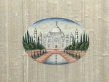 Appraisal: An oval miniature on ivory of the Taj Mahal circa