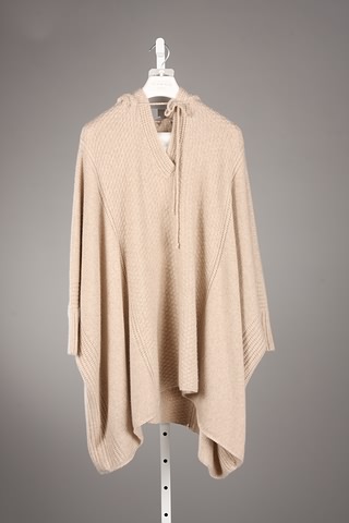 Appraisal: Rena Lange camel poncho with hood Size M Neiman Marcus