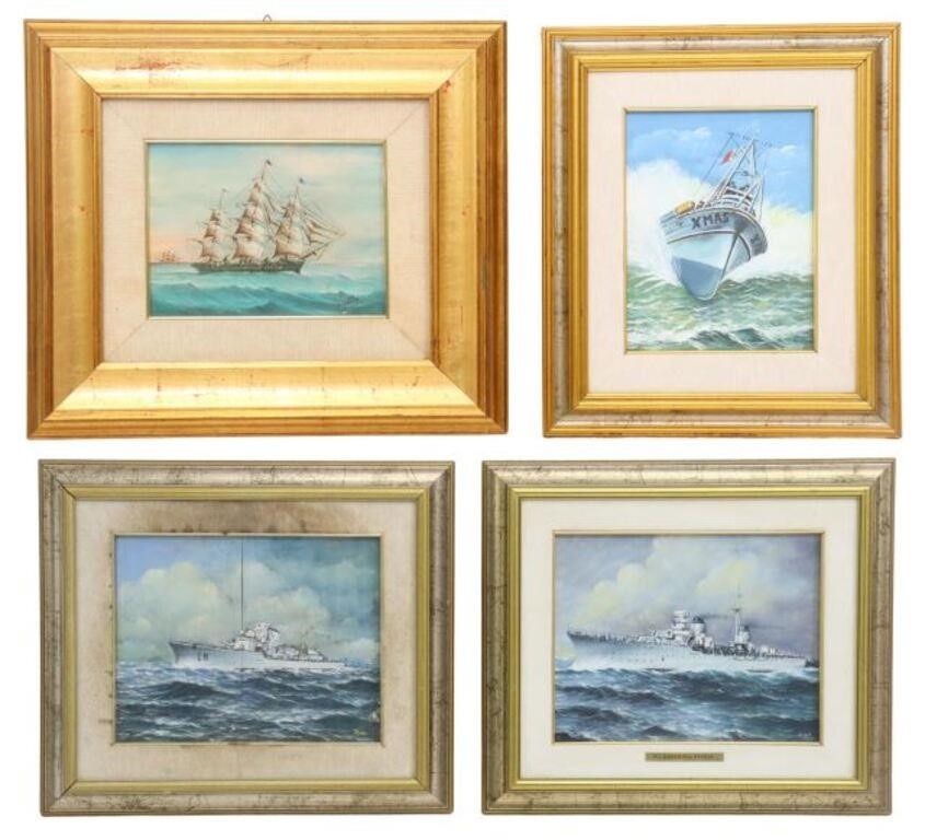 Appraisal: lot of Framed Italian School oil paintings including Regia Marina