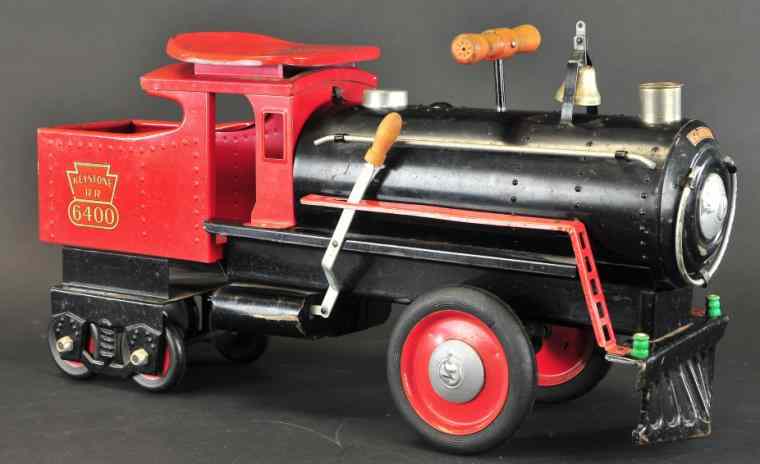 Appraisal: KEYSTONE ''RIDE-EM'' LOCOMOTIVE Pressed steel painted in red cab black