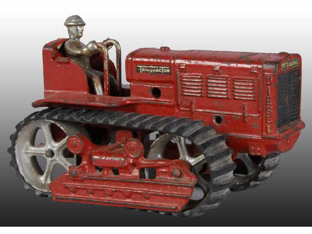 Appraisal: Cast Iron Arcade Bulldozer Toy Description Marked Diesel on each