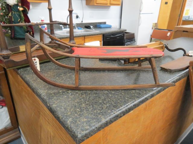 Appraisal: Child's Wooden Sled horse decor long