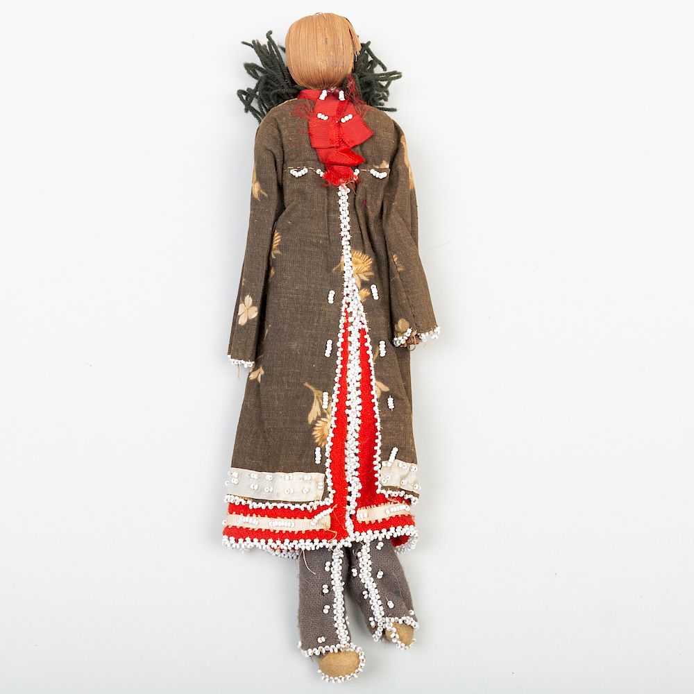 Appraisal: Iroquois Corn Husk Beaded and Trade Cloth Doll x in