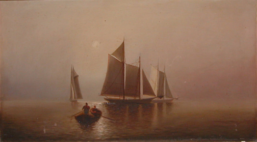 Appraisal: Boats in Harbor at Dawn th Century Seascape School oil