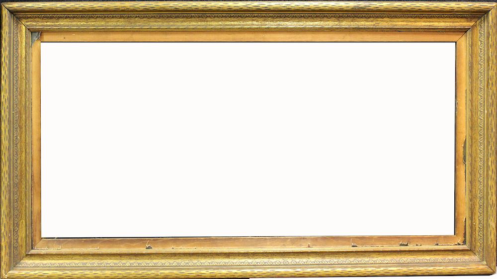 Appraisal: American School Large Carved Gilt Wood Frame American School Carved