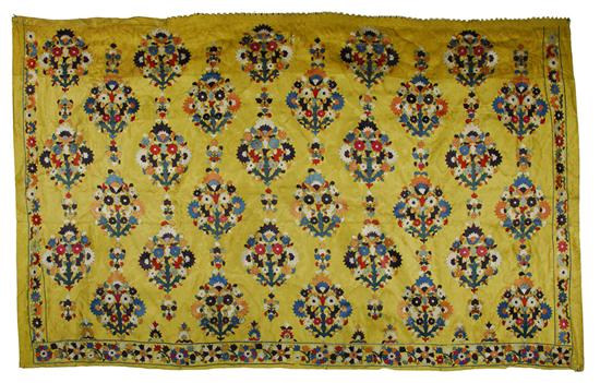 Appraisal: NORTH AFRICAN SILK EMBROIDERED TEXTILE th century inches x inches