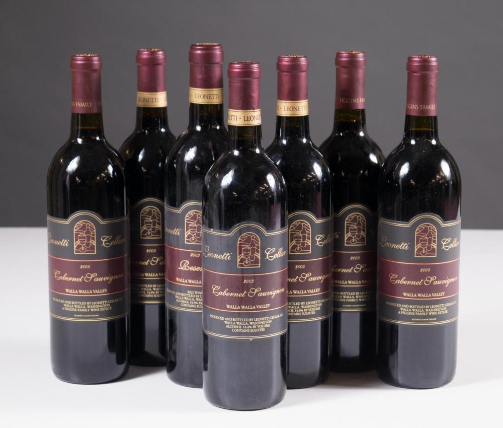 Appraisal: SEVEN BOTTLES OF VINTAGE LEONETTI CELLARS CABERNET SAUVIGNON Walla Walla