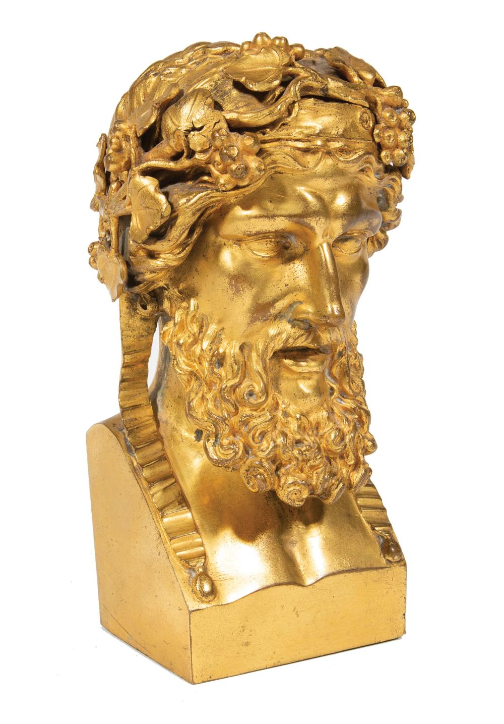 Appraisal: Gilt Bronze Bust of Bearded Bacchus h in w in