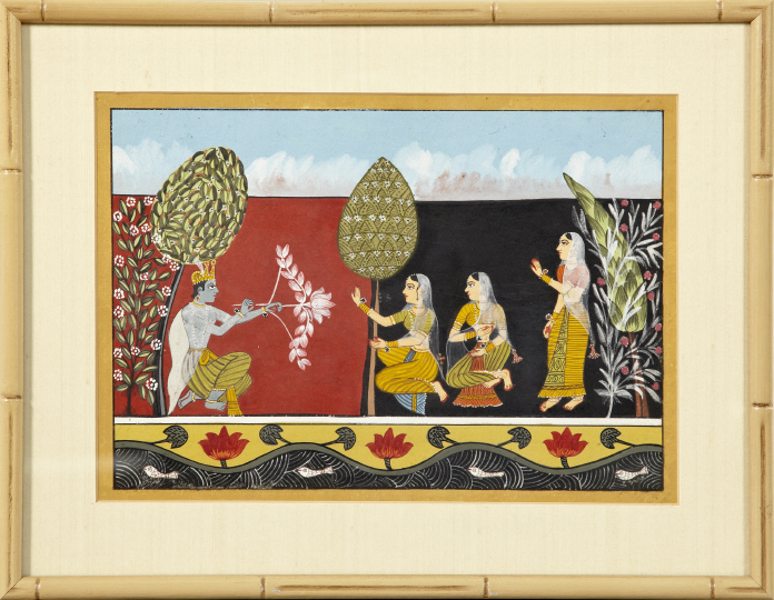 Appraisal: Indian Illuminated Page third quarter th century depicting three supplicants