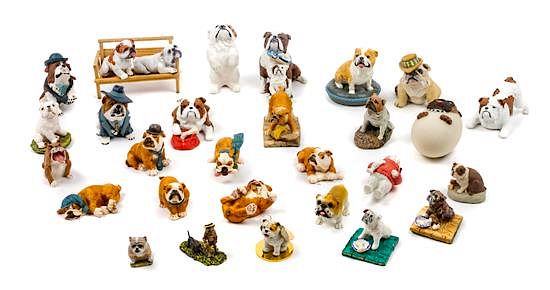 Appraisal: A Group of Twenty-Eight Bulldog Figures Width of widest inches