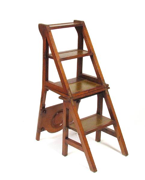 Appraisal: A metamorphic library chair height in width in depth in