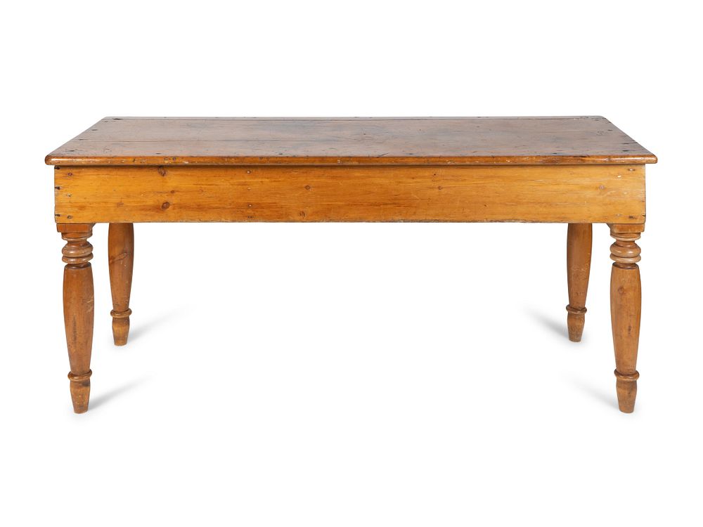 Appraisal: A Continental Provincial Pine Farm Table Height x width x