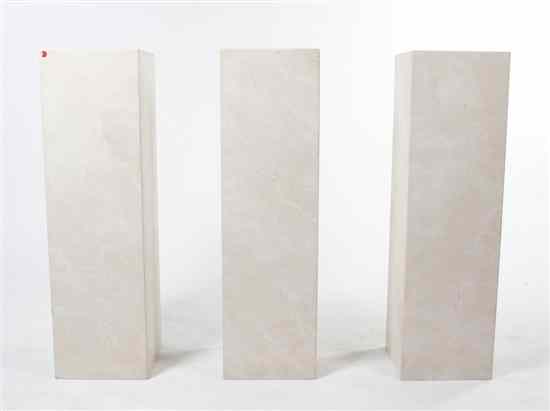 Appraisal: Three Marble Pedestals each of rectangular form Height x width