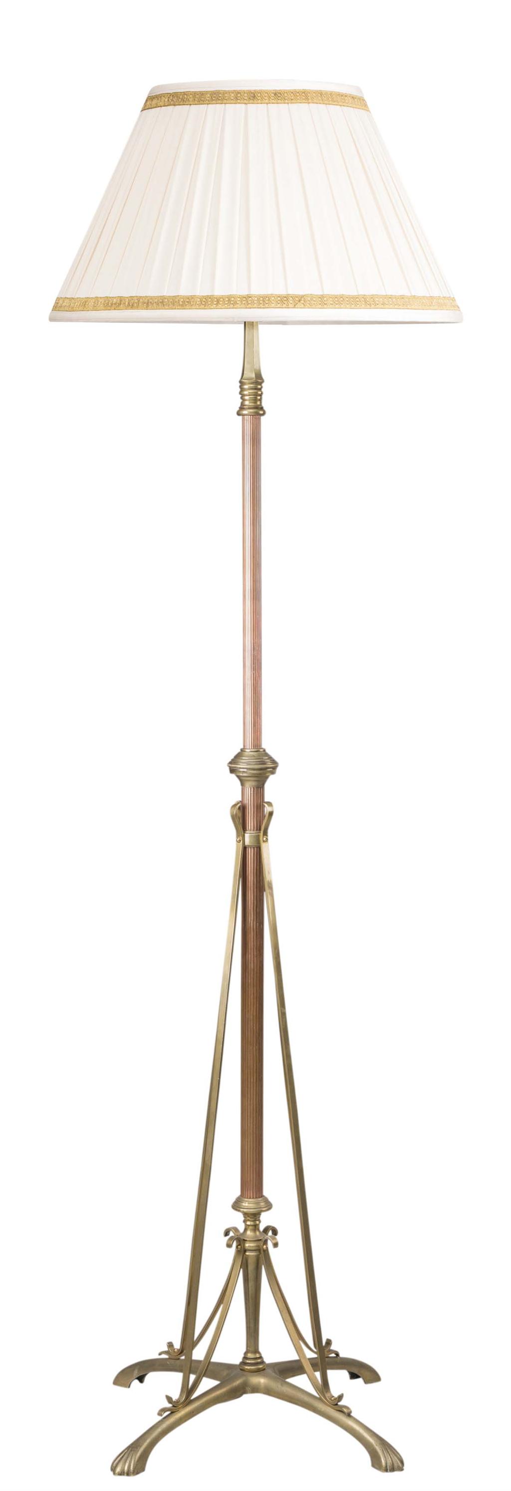 Appraisal: W A S BENSON - COPPER AND BRASS STANDARD LAMP