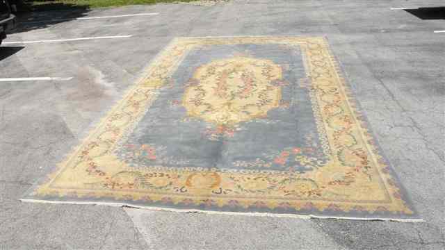 Appraisal: Oversize oriental wool area rug Measures feet x ' Blue