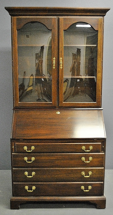 Appraisal: - Chippendale style mahogany two-piece secretary bookcase th c h