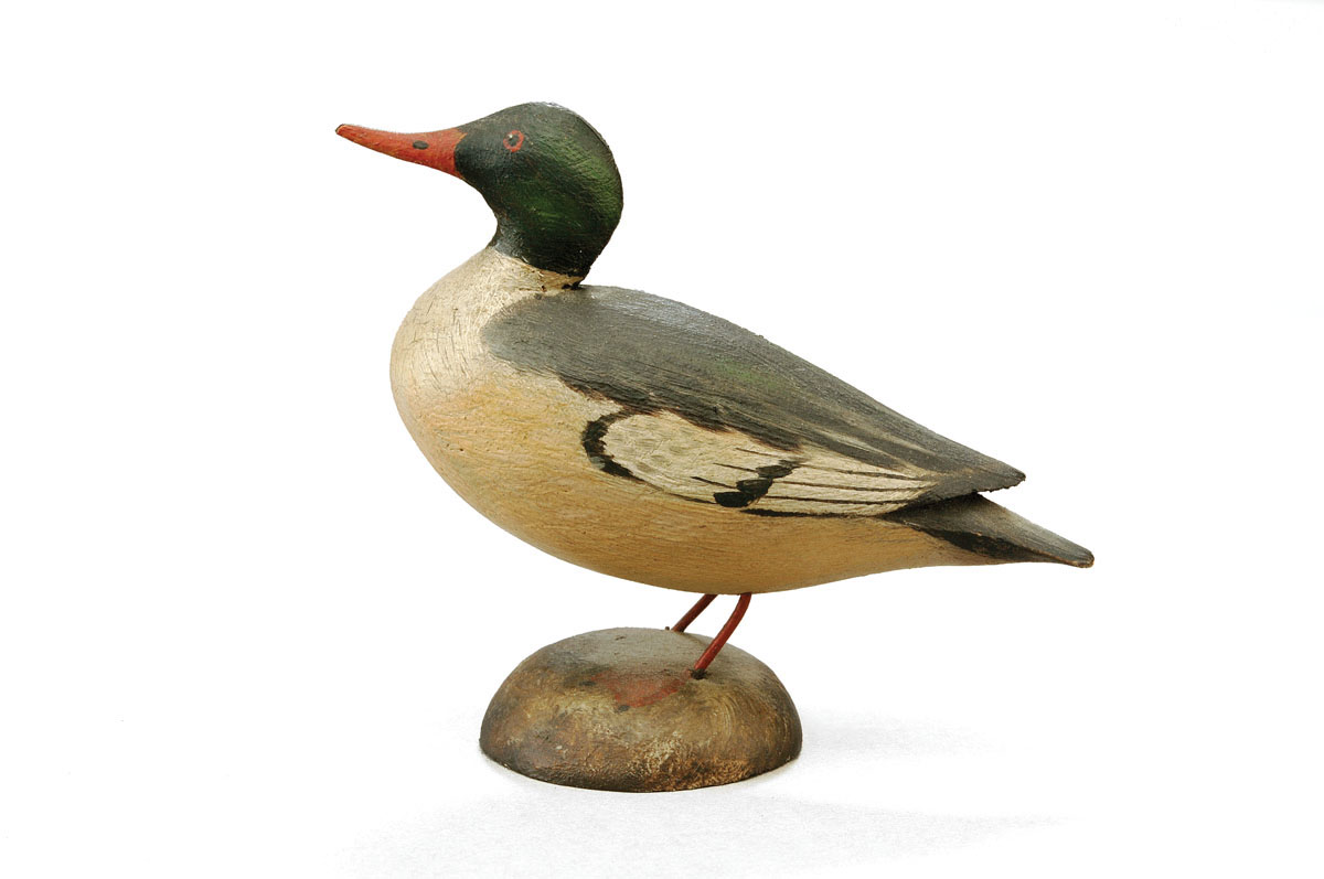 Appraisal: A ELMER CROWELL - CARVED AND PAINTED AMERICAN MERGANSER DRAKE