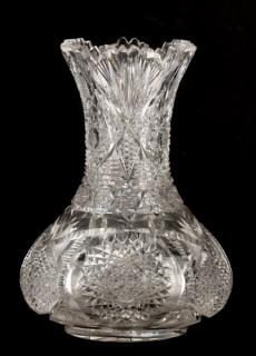 Appraisal: American Brilliant Cut Glass Vase American late th early th