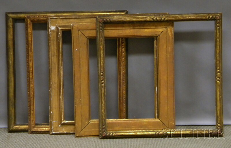 Appraisal: Ten Assorted Gilt-gesso Frames rabbet sizes to x in scattered