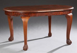 Appraisal: English Inlaid Burled Walnut Dining Table early English Inlaid Burled