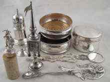 Appraisal: Silver plate being a spice tower a circular box a