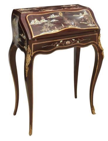 Appraisal: Chinese ladies writing desk th c lacquered finish with landscape