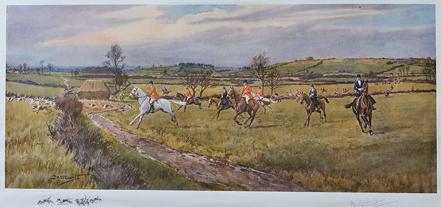 Appraisal: AFTER FRANK ALGERNON STEWARTThe fox hunt colour print pencil signed