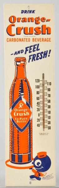 Appraisal: Masonite Orange Crush Thermometer Description Beautiful war-time item with stellar